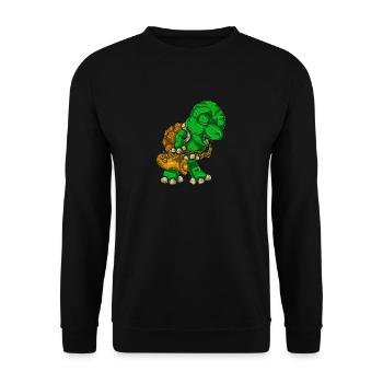 Saxophone musique tortue - Sweat-shirt Unisexe - noir - Devant - Alina (178cm) & Michal (187cm)