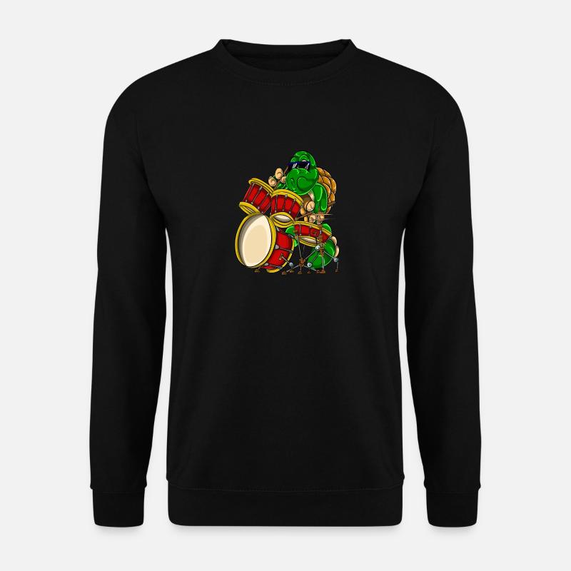 Turtle drummer animal - Unisex Sweatshirt - black