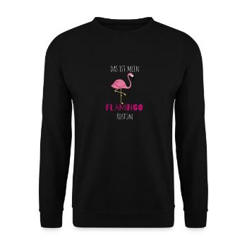 Anti-Fasching Anti-Karneval Kostüm Flamingo - Unisex Pullover - Schwarz - Vorne - Alina (178cm) & Michal (187cm)