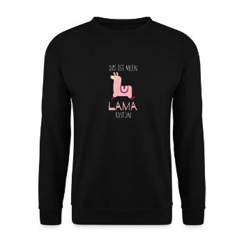 Anti-Fasching Anti-Karneval Kostüm Lama - Unisex Pullover - Schwarz - Vorne - Alina (178cm) & Michal (187cm)