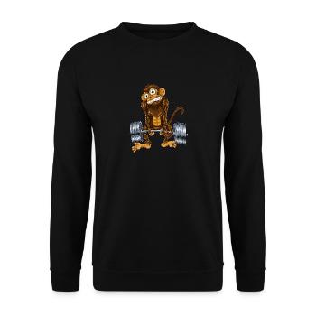 Sport de soulevé de terre de singe - Sweat-shirt Unisexe - noir - Devant - Alina (178cm) & Michal (187cm)