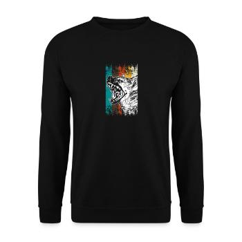 Retro hyena Africa - Unisex Sweatshirt - black - Front - Alina (178cm) & Michal (187cm)