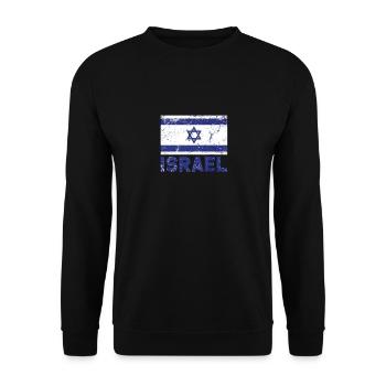 Israel flag - Unisex Sweatshirt - black - Front - Alina (178cm) & Michal (187cm)