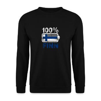 Finland Finnish battery - Unisex Sweatshirt - black - Front - Alina (178cm) & Michal (187cm)