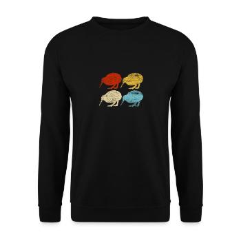 Retro kiwi New Zealand - Unisex Sweatshirt - black - Front - Alina (178cm) & Michal (187cm)
