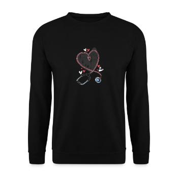 Stethoscope heart - Unisex Sweatshirt - black - Front - Alina (178cm) & Michal (187cm)