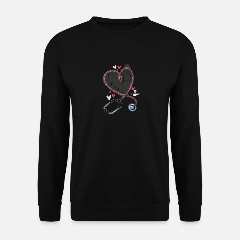 Stethoskop Herz - Unisex Pullover - Schwarz