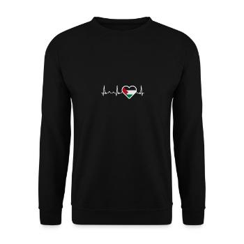Palestine heart love - Unisex Sweatshirt - black - Front - Alina (178cm) & Michal (187cm)
