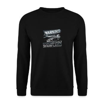 FLugzeug Luftfahrt - Unisex Pullover - Schwarz - Vorne - Alina (178cm) & Michal (187cm)