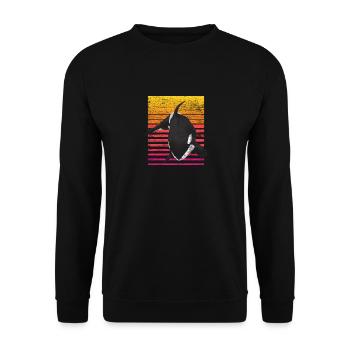 Orca Wal - Unisex Pullover - Schwarz - Vorne - Alina (178cm) & Michal (187cm)