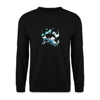 Killer whale - Unisex Sweatshirt - black - Front - Alina (178cm) & Michal (187cm)