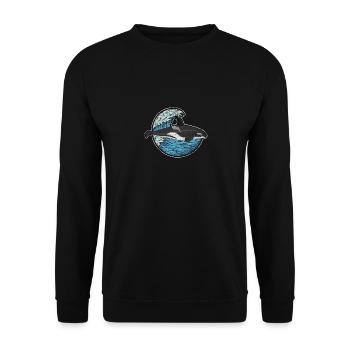 Orca whale sea - Unisex Sweatshirt - black - Front - Alina (178cm) & Michal (187cm)