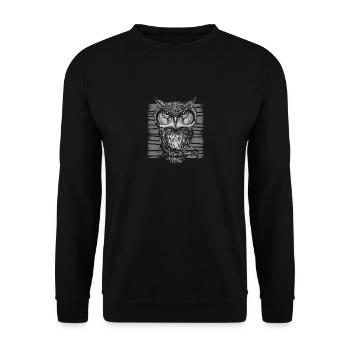 Owl animal - Unisex Sweatshirt - black - Front - Alina (178cm) & Michal (187cm)