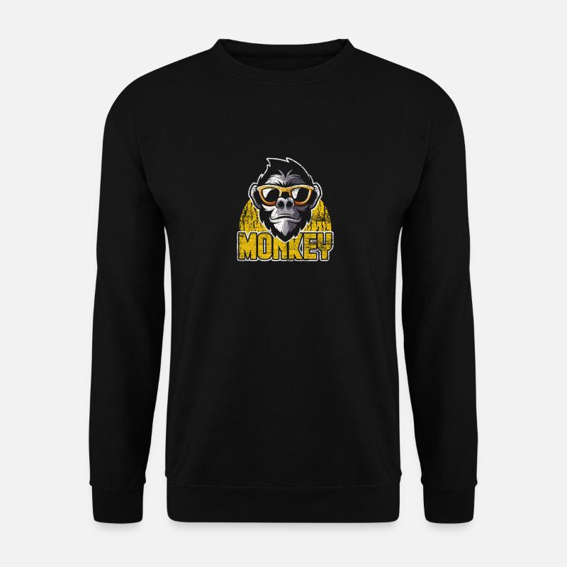 Affe Evolution Tiere - Unisex Pullover - Schwarz