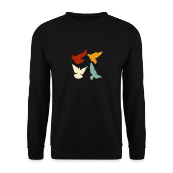 Retro pigeon animal - Unisex Sweatshirt - black - Front - Alina (178cm) & Michal (187cm)