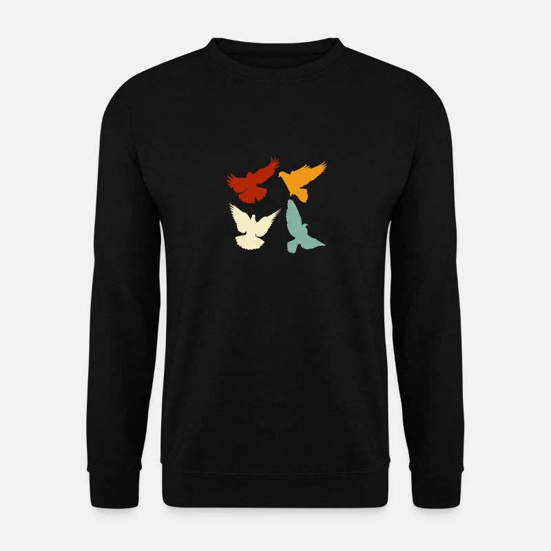 Retro Taube Tier - Unisex Pullover - Schwarz