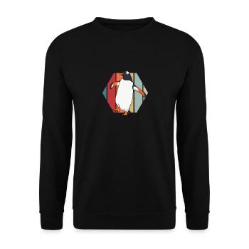 Pinguin - Unisex Pullover - Schwarz - Vorne - Alina (178cm) & Michal (187cm)
