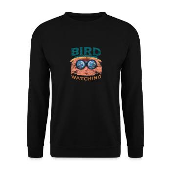 Vogel Fernglas - Unisex Pullover - Schwarz - Vorne - Alina (178cm) & Michal (187cm)