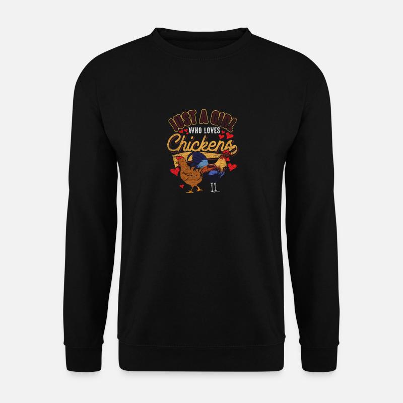 Huhn Mädchen - Unisex Pullover - Schwarz