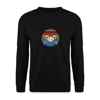 Retro Krebs - Unisex Pullover - Schwarz - Vorne - Alina (178cm) & Michal (187cm)