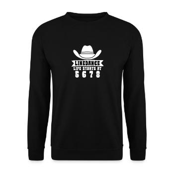 Linedance life starts at 5 6 7 8 - Unisex Sweatshirt - black - Front - Alina (178cm) & Michal (187cm)