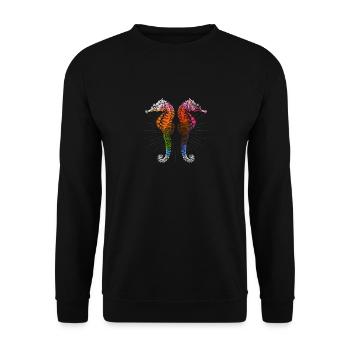 sea horse - Unisex Sweatshirt - black - Front - Alina (178cm) & Michal (187cm)