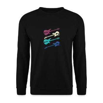 Gitarre Musiker Musik - Unisex Pullover - Schwarz - Vorne - Alina (178cm) & Michal (187cm)