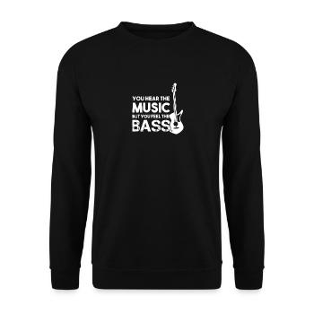 Bassgitarre Gitarrist - Unisex Pullover - Schwarz - Vorne - Alina (178cm) & Michal (187cm)