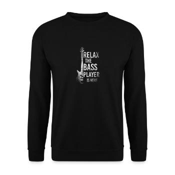 Gitarre Bassist Gitarrist - Unisex Pullover - Schwarz - Vorne - Alina (178cm) & Michal (187cm)