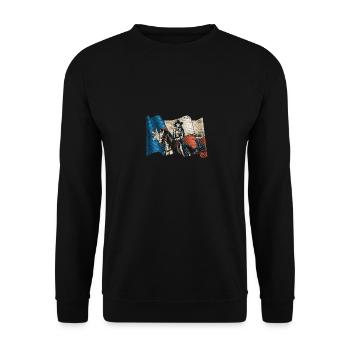 Texas Cowboy - Unisex Pullover - Schwarz - Vorne - Alina (178cm) & Michal (187cm)