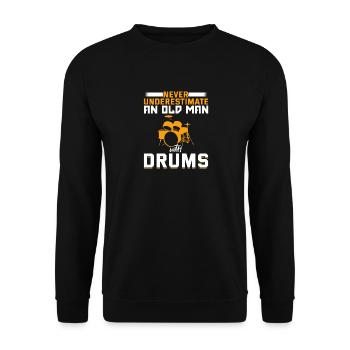 Drums old man - Unisex Sweatshirt - black - Front - Alina (178cm) & Michal (187cm)
