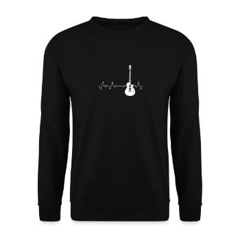 Coeur guitare basse guitare - Sweat-shirt Unisexe - noir - Devant - Alina (178cm) & Michal (187cm)