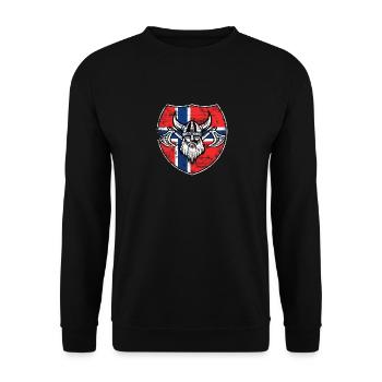 Norwegen Wikinger Geschenkidee - Unisex Pullover - Schwarz - Vorne - Alina (178cm) & Michal (187cm)