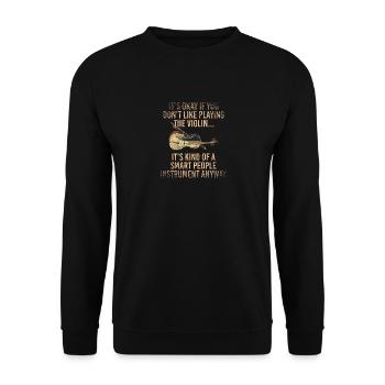 Violine Geige - Unisex Pullover - Schwarz - Vorne - Alina (178cm) & Michal (187cm)