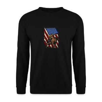 Cowboy America - Sweat-shirt Unisexe - noir - Devant - Alina (178cm) & Michal (187cm)
