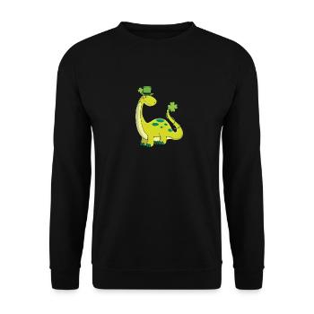 Doux dinosaures St Patricks Jour Dino enfants - Sweat-shirt Unisexe - noir - Devant - Alina (178cm) & Michal (187cm)
