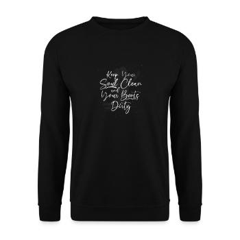 Cowboy Cowboy Boots - Unisex Sweatshirt - black - Front - Alina (178cm) & Michal (187cm)