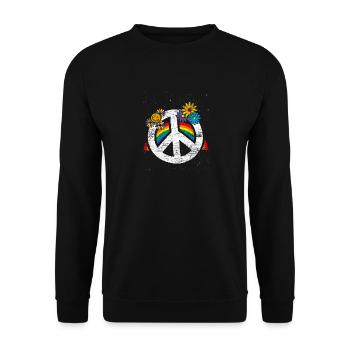 Cadeau de signe de paix - Sweat-shirt Unisexe - noir - Devant - Alina (178cm) & Michal (187cm)