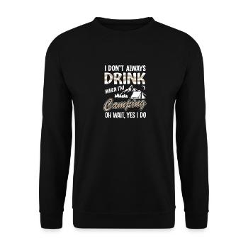 Camper Camping Alcohol Wine Bierliebhaber Geschenk - Unisex Pullover - Schwarz - Vorne - Alina (178cm) & Michal (187cm)