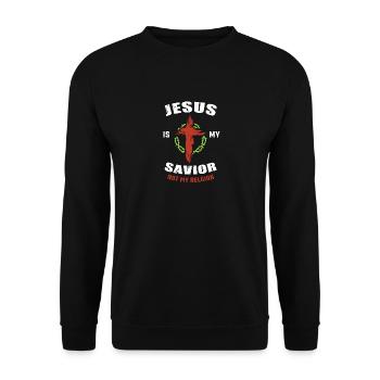 Jesus Is My Savior Not My Religion Christianity - Unisex Sweatshirt - black - Front - Alina (178cm) & Michal (187cm)