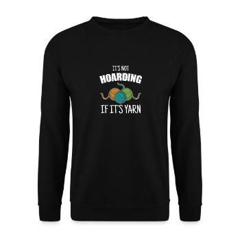 Es hortet nicht, wenn es Garnstricken ist - Unisex Pullover - Schwarz - Vorne - Alina (178cm) & Michal (187cm)