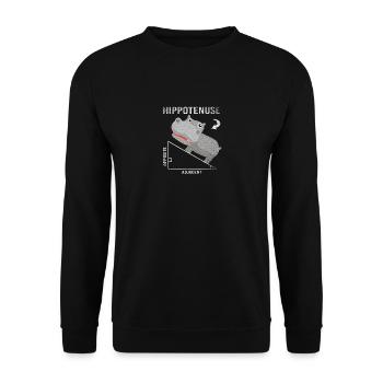 Mathématicien hippopotame - Sweat-shirt Unisexe - noir - Devant - Alina (178cm) & Michal (187cm)