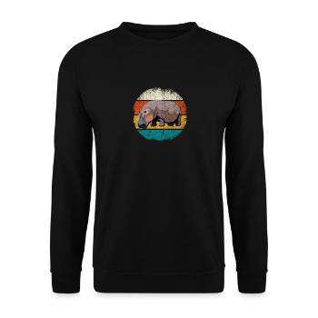 Nilpferd - Unisex Pullover - Schwarz - Vorne - Alina (178cm) & Michal (187cm)