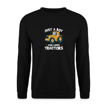 Nur ein Junge, der Traktoren für Traktorkinder liebt - Unisex Pullover - Schwarz - Vorne - Alina (178cm) & Michal (187cm)