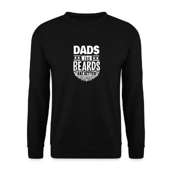 Dads with Beards Geschenk für Bartliebhaber - Unisex Pullover - Schwarz - Vorne - Alina (178cm) & Michal (187cm)