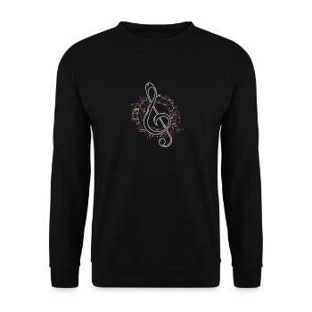 Clef music gift - Unisex Sweatshirt - black - Front - Alina (178cm) & Michal (187cm)