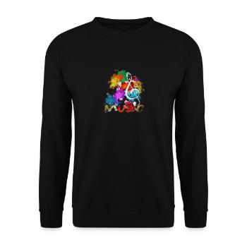 Clef musician music classical music - Unisex Sweatshirt - black - Front - Alina (178cm) & Michal (187cm)