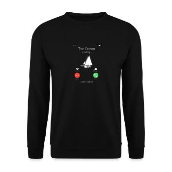 Segelboot Boot Segler Bootsbesitzer Geschenk - Unisex Pullover - Schwarz - Vorne - Alina (178cm) & Michal (187cm)