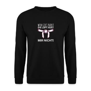 Wem geht zuerst die Luft aus mir nicht - Unisex Pullover - Schwarz - Vorne - Alina (178cm) & Michal (187cm)