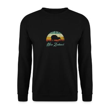 Kiwi rétro de Nouvelle-Zélande - Sweat-shirt Unisexe - noir - Devant - Alina (178cm) & Michal (187cm)